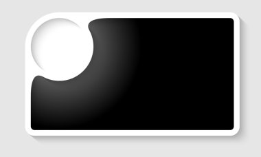 Siyah metin çerçevesi ve beyaz daire