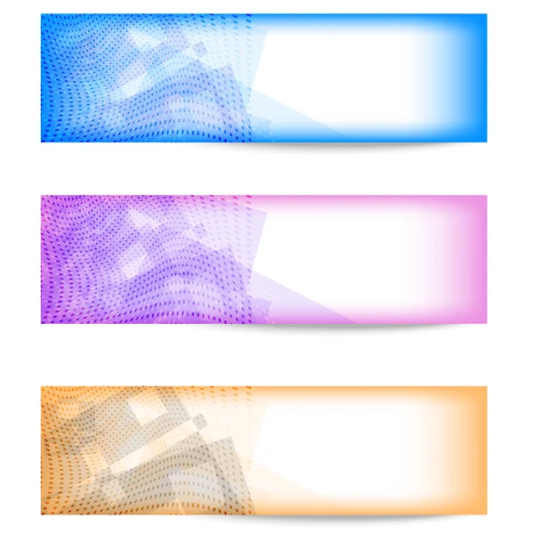 Set van drie kleurrijke abstracte banner — Stockvector