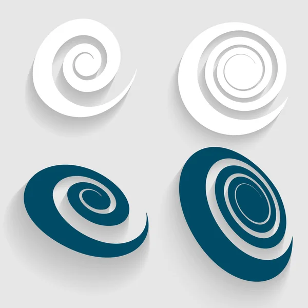 Set of four abstract spiral — Stock Vector