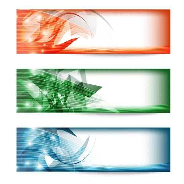 Üç renkli bayrak kümesi — Stok Vektör