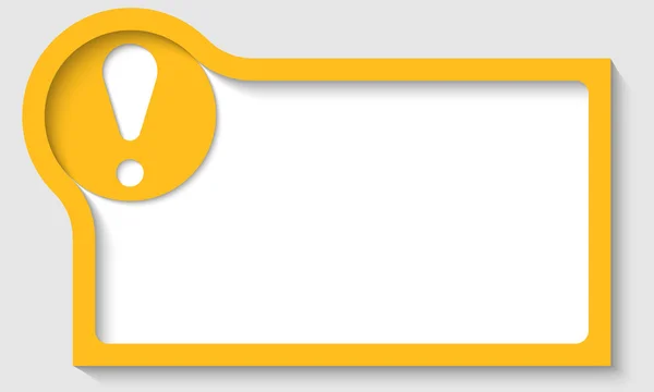 Marco de texto amarillo con signo de exclamación — Archivo Imágenes Vectoriales