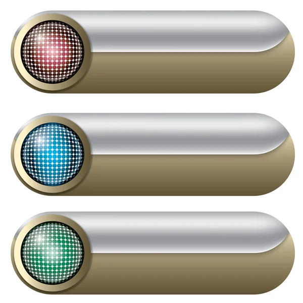 Conjunto de tres botones dorados — Archivo Imágenes Vectoriales