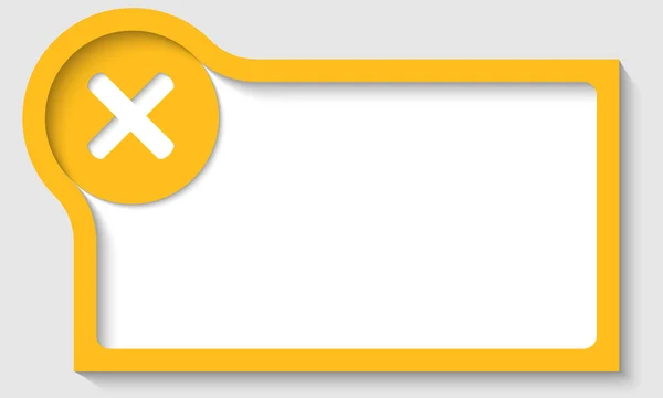 Žlutý rámeček označen značkou zákaz — Stockový vektor