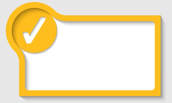Quadro de texto amarelo com caixa de seleção —  Vetores de Stock