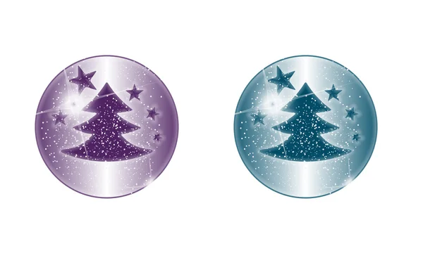 Magické koule s vánočním motivem — Stockový vektor