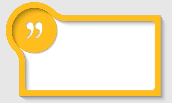 Gelber Textrahmen mit Anführungszeichen — Stockvektor
