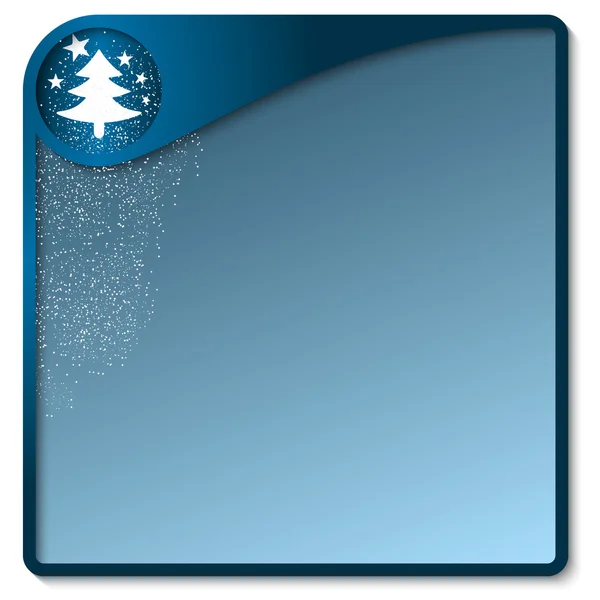 Blauwe tekstvak met een motief van Kerstmis — Stockvector