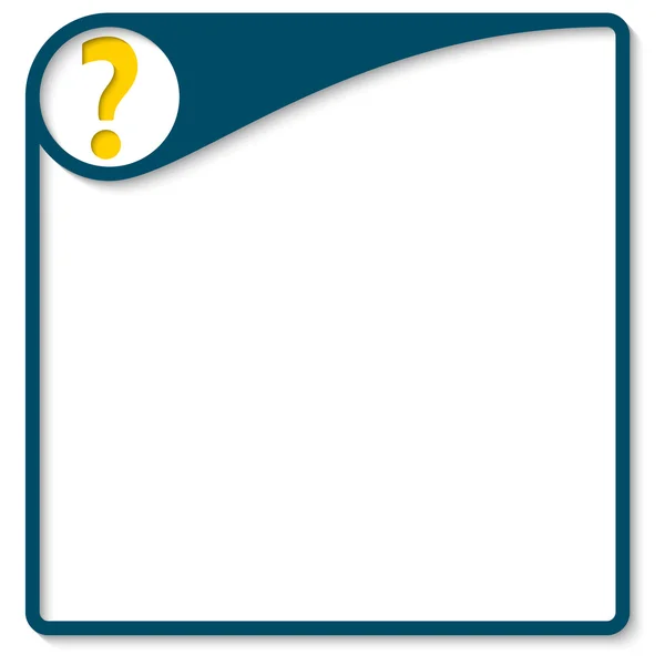 Blue frame for text with question mark — Stock Vector