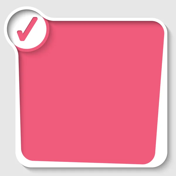 Boîte de texte rose et case à cocher — Image vectorielle