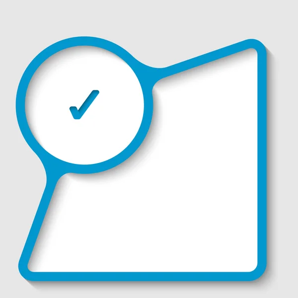 Marco de texto azul con casilla de verificación — Vector de stock