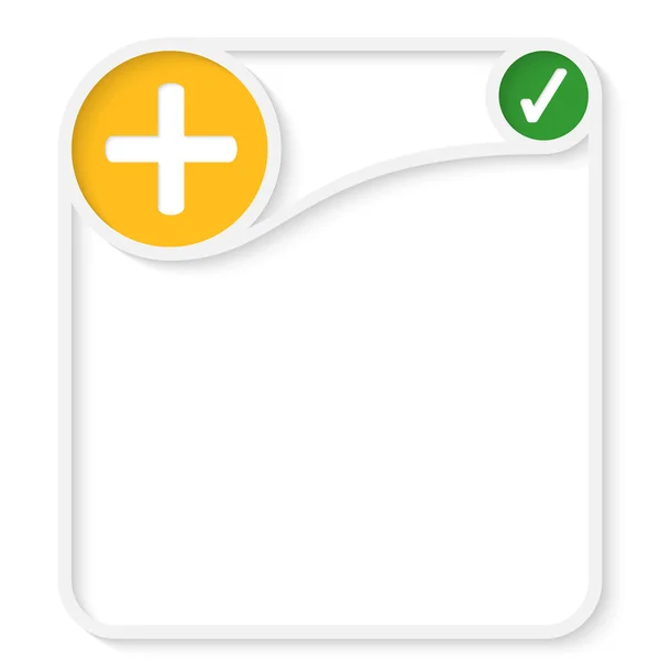 Grå abstrakt vektor ram för text med plustecken och gröna che — Stock vektor