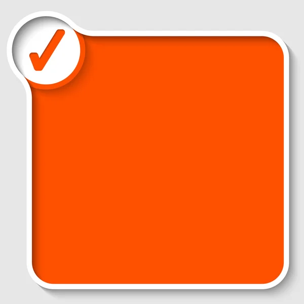 Orange text box and check box — Stock Vector