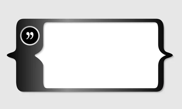 Zwarte tekst doos met vierkante haken en aanhalingsteken — Stockvector