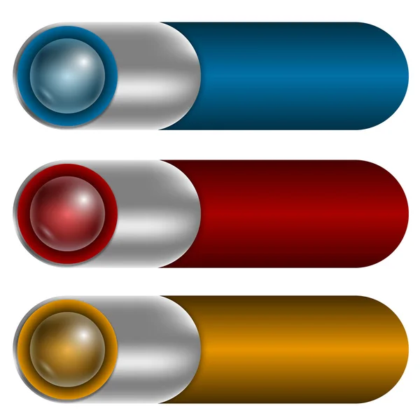 Set de trei butoane vectoriale — Vector de stoc