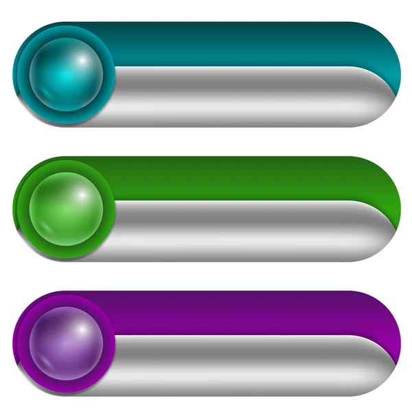 3 つの抽象ボタン セット — ストックベクタ