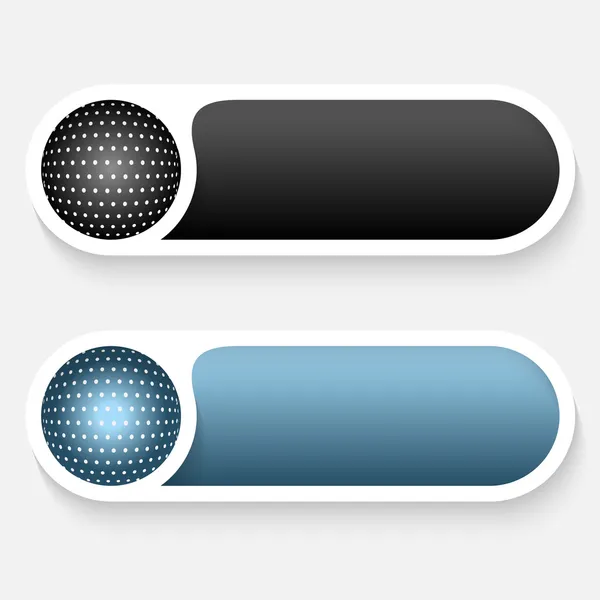 Zwarte en blauwe vector abstracte knoppen — Stockvector