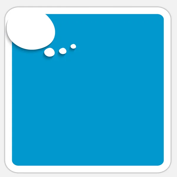 Blauwe tekstvak met tekstballon — Stockvector