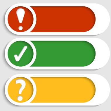 işaretleri ile üç düğme kümesi