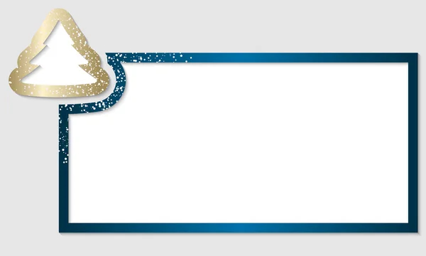 Marco de texto azul con árbol de Navidad — Archivo Imágenes Vectoriales