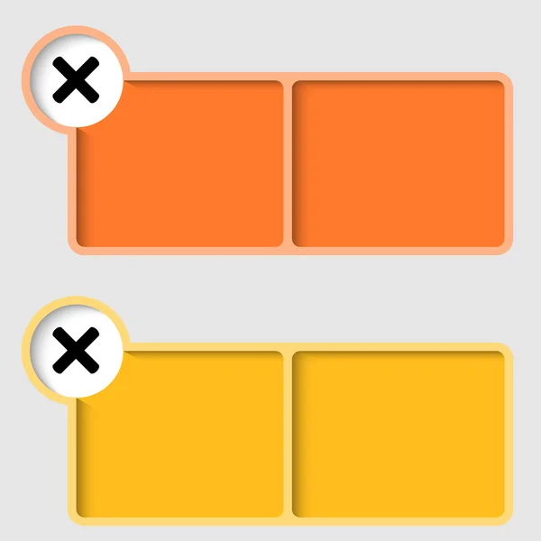 Cadre texte jaune et orange avec marque d'interdiction — Image vectorielle