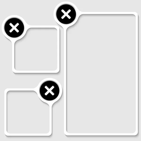 Satz von drei Rahmen für jedes Textverbotszeichen — Stockvektor