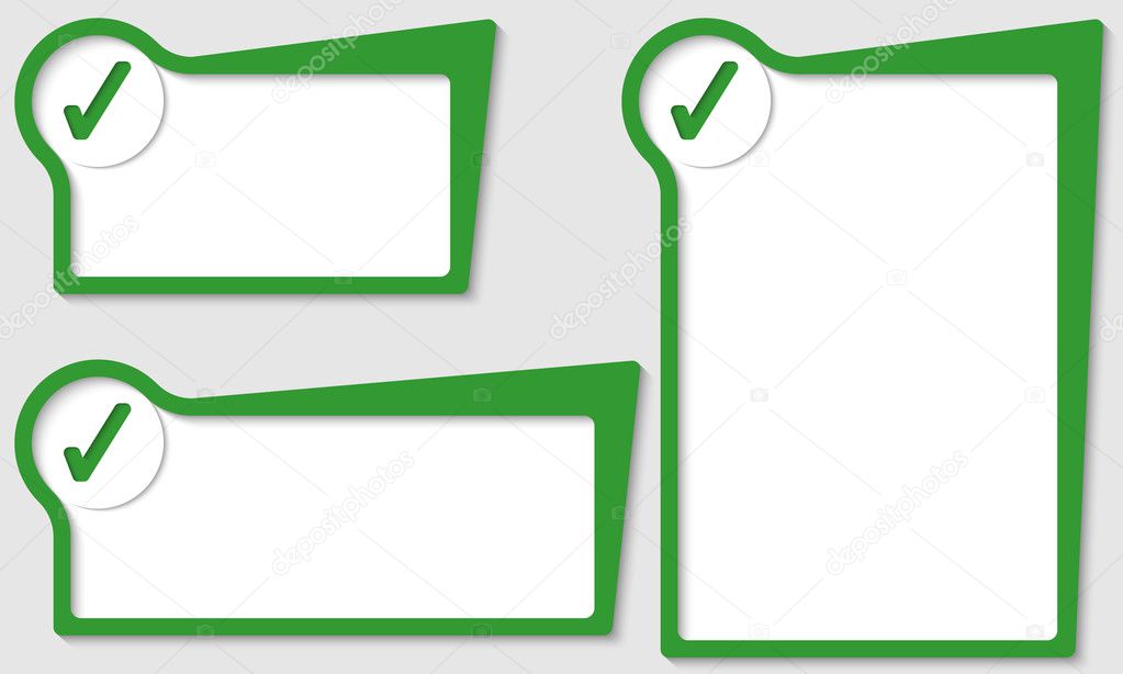 set of three boxes with check box