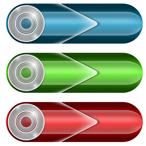 Conjunto de tres botones — Archivo Imágenes Vectoriales