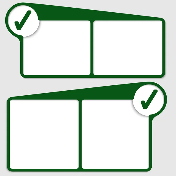 Quadro de texto vetorial verde com caixa de seleção — Vetor de Stock