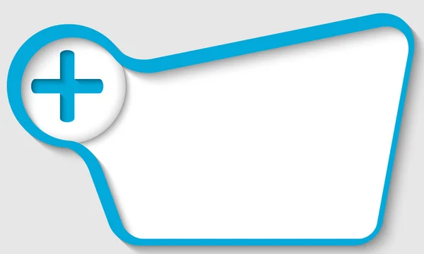 Cuadro de texto azul con signo más — Vector de stock