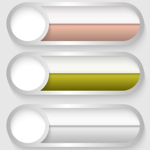 Conjunto de tres botones de plata — Vector de stock