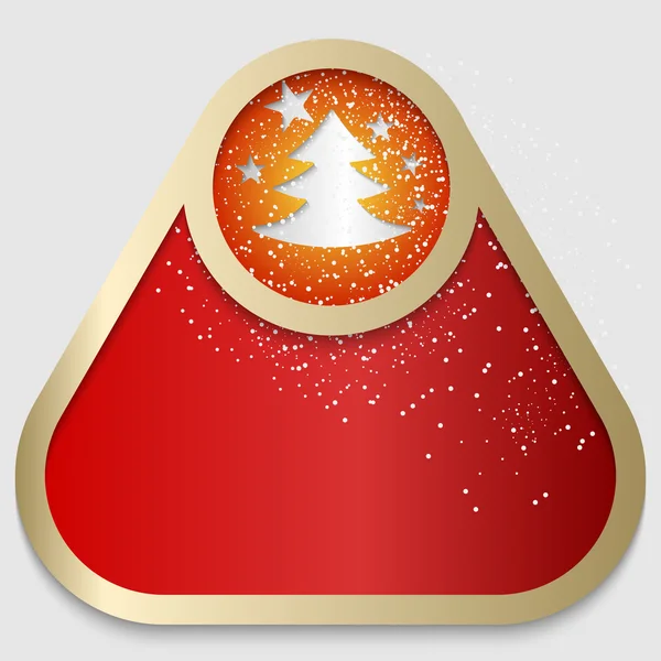 Boîte de texte rouge avec un motif de Noël — Image vectorielle