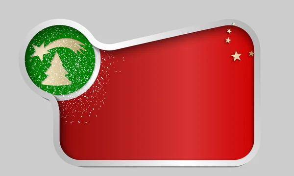 Caixa de texto vermelho com motivo de Natal — Vetor de Stock