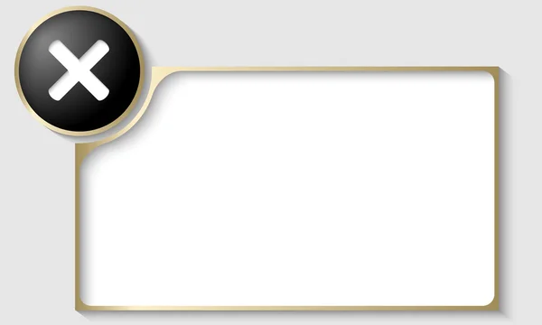 Золотой текстовый фрейм с символом запрета — стоковый вектор