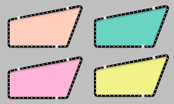 Boîtes de texte et rayons colorés — Image vectorielle