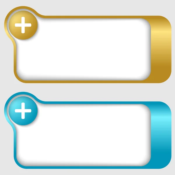 Uppsättning av två abstrakta textramar med plustecken — Stock vektor