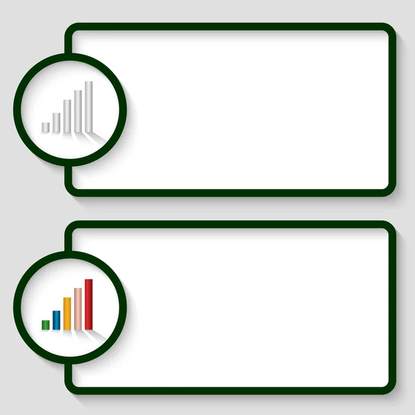 Due frame di testo vettoriale con grafico — Vettoriale Stock