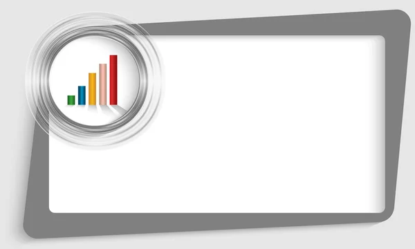 Grijze abstracte tekstframe en transparante cirkel met grafiek — Stockvector