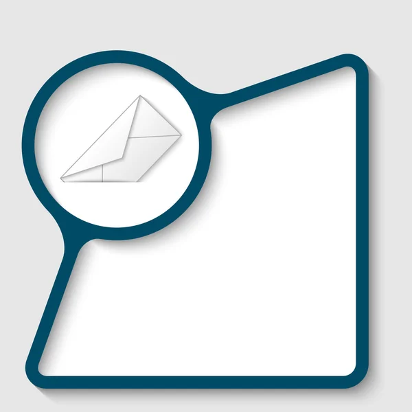 Cadre texte bleu avec enveloppe — Image vectorielle