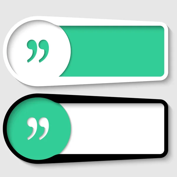 Set of two boxes for any text with quotation mark — Stock Vector