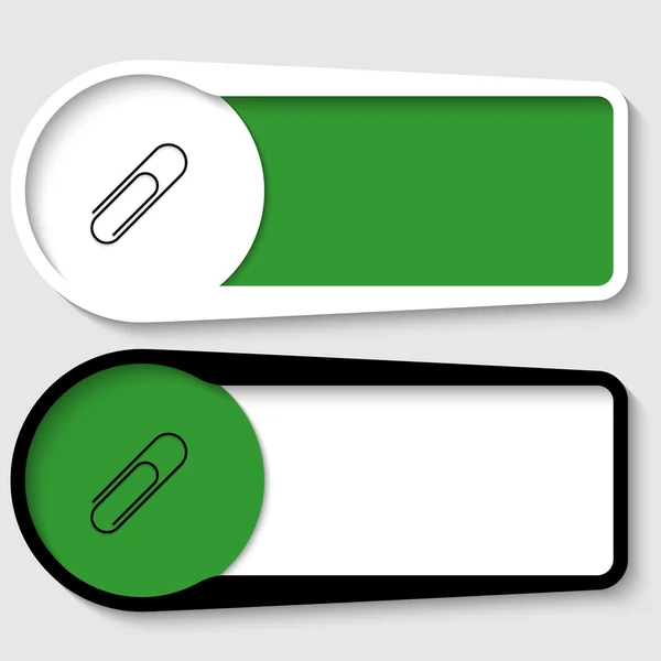 Set van twee vakken voor alle tekst met de paperclip — Stockvector