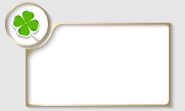 yonca yaprağı ile altın metin çerçevesi