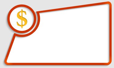 Kırmızı soyut metin çerçevesi ve dolar işareti
