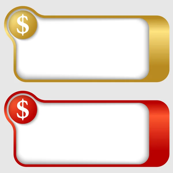 Set of two abstract text frames with dollar sign — Stock Vector