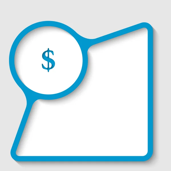 Cadre texte bleu avec signe dollar — Image vectorielle