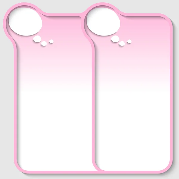 Doppia casella di testo rosa con bolla vocale — Vettoriale Stock