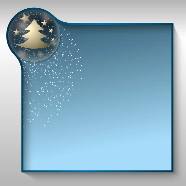 Zone de texte bleue pour tout texte avec motif de Noël — Image vectorielle