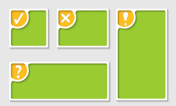Sada čtyř textového rámečku se značkami — Stockový vektor