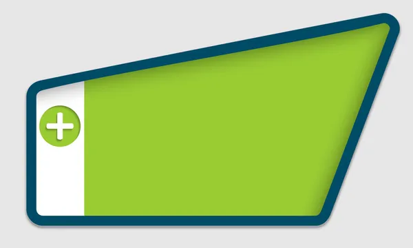 Zelený rámeček s znaménko plus — Stockový vektor