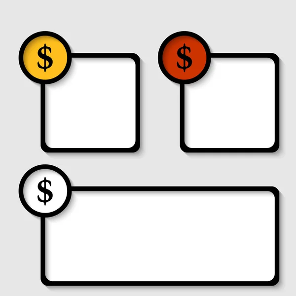 Schwarzer Rahmen für jeden Text mit Dollarzeichen — Stockvektor