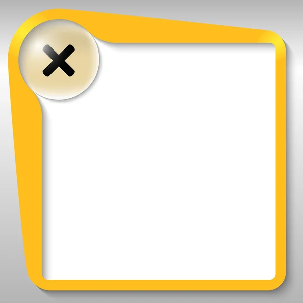Cuadro de texto amarillo con marca de prohibición — Vector de stock